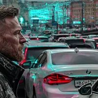 Мужчина, пробка