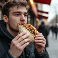 Человек, шаурма