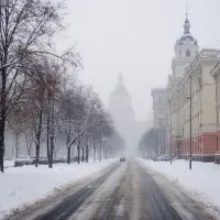 Первый снег в Москве