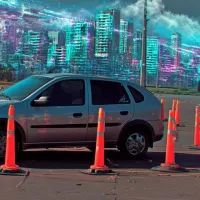 Автомобиль, конусы