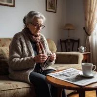 Пожилая женщина, хрущевка, паркет