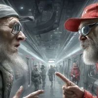 Люди спорят, арт