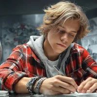 Молодой человек, арт