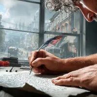 Человек пишет письмо