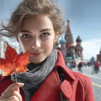 Девушка осенью, арт