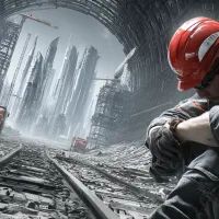 Строительство метро, арт