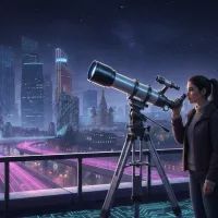 Девушка, телескоп