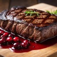 Мясо, клюквенный соус