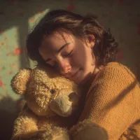 Девушка с игрушкой, арт