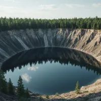 Озеро в метеоритном кратере