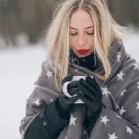 Зима, мороз, женщина