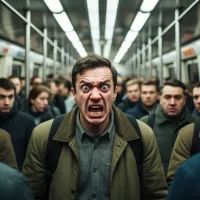 Мужчина, злость, метро