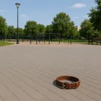 В парке лежит забытый собачий ошейник