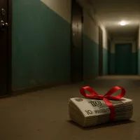 Сверток из 10-рублёвых купюр 