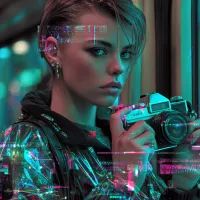 Женщина, фотоаппарат