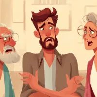 Родители и взрослый сын