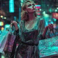 Женщина, пакеты