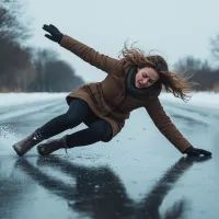 Гололед, женщина