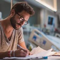 Мужчина в больнице, арт