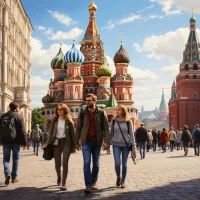 Туристы в Москве