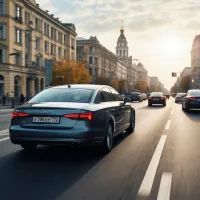 Автомобили едут по Москве