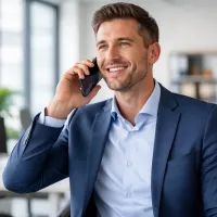 Мужчина говорит по телефону