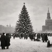 Живая ёлка, зимняя Москва
