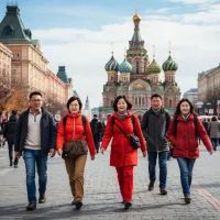 Туристы из Китая в Москве