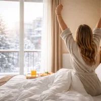 Спокойное зимнее утро мягкого пробуждения