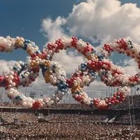 Стадион, олимпийские кольца