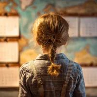 Девочка и календарь, арт