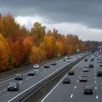 Трасса, автомобили