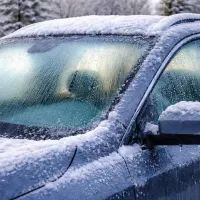 Запотевшие стёкла зимнего автомобиля