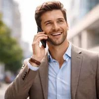 Мужчина на связи с телефоном