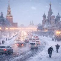 Снегопад в Москве 