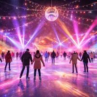 Ночные огни на катке