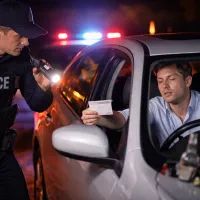 Полицейская остановка ночью