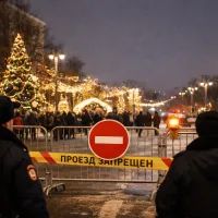 Рождество, Москва, перекрытая улица