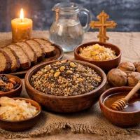 Кутья, хлеб и мёд на Крещение