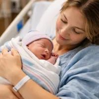 Мама с новорожденным в больнице