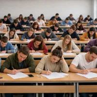 Экзамен в университетской аудитории