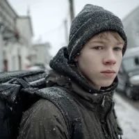 Подросток работает курьером