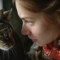 Кошка, женщина