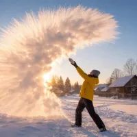 кипяток на морозе