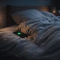 Зарядка телефона в ночном свете