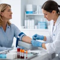 Забор крови в лаборатории