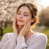 Девушка с нежной кожей.