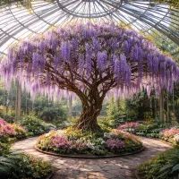 Вистерия в ботаническом оранжерее