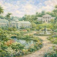 Тропический сад с неоклассическим поместьем