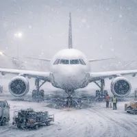 Самолёт на заснеженном аэродроме